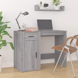 Scrivania con Armadietto Grigio Sonoma in Legno Multistratocod mxl 101308 - Vista aggiuntiva 3