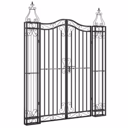 Cancello da Giardino Nero 121x8x150 cm in Ferro Battuto cod mxl 121226 - Vista aggiuntiva 2