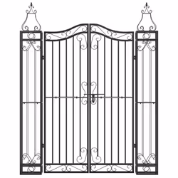 Cancello da Giardino Nero 121x8x150 cm in Ferro Battuto cod mxl 121226 - Vista aggiuntiva 3