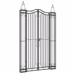 Cancello da Giardino Nero 121x8x200 cm in Ferro Battuto cod mxl 81608 - Vista aggiuntiva 2