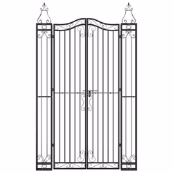Cancello da Giardino Nero 121x8x200 cm in Ferro Battuto cod mxl 81608 - Vista aggiuntiva 3