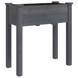 Fioriera con Fodera Grigia 71x37x76 cm Legno Massello di Abetecod mxl 106790 - Vista aggiuntiva 2
