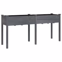 Fioriera con Fodera Grigia 161x45x76cm Legno Massello di Abetecod mxl 82851 - Vista aggiuntiva 2