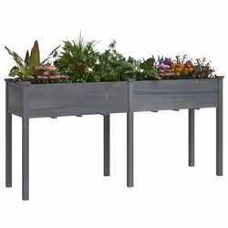 Fioriera con Fodera Grigia 161x45x76cm Legno Massello di Abetecod mxl 82851 - Vista aggiuntiva 3