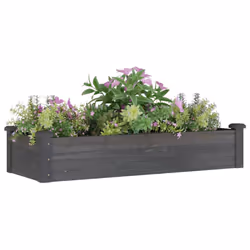 vidaXL Fioriera Giardino con Fodera Grigia 120x45x25cm Massello Abete - Vista aggiuntiva 3