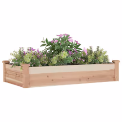 Fioriera Rialzata da Giardino Fodera 120x60x25cm Massello Abetecod mxl 127372 - Vista aggiuntiva 3
