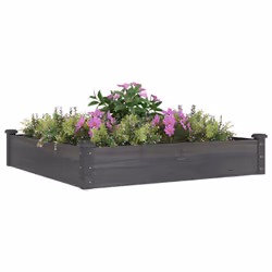 Fioriera Giardino con Fodera Grigia 120x120x25cm Massello Abetecod mxl 129264 - Vista aggiuntiva 3