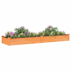 Fioriera Giardino con Fodera Marrone 240x60x25cm Massello Abetecod mxl 80143 - Vista aggiuntiva 3