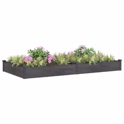 Fioriera Giardino con Fodera Grigia 240x120x25cm Massello Abetecod mxl 80617 - Vista aggiuntiva 3