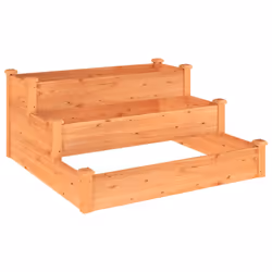 Fioriera Rialzata Giardino Marrone 120x120x56 cm Massello Abetecod mxl 127981 - Vista aggiuntiva 2