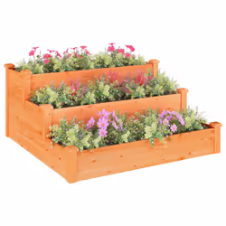Fioriera Rialzata Giardino Marrone 120x120x56 cm Massello Abetecod mxl 127981 - Vista aggiuntiva 3