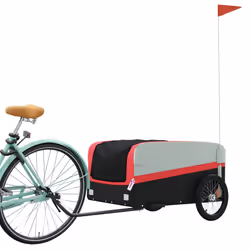 Rimorchio da Bici Nero e Rosso 45 kg in Ferrocod mxl 131979 - Vista aggiuntiva 3
