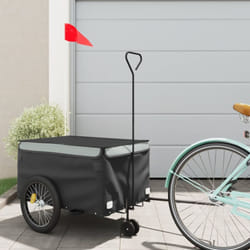vidaXL Rimorchio da Bici Nero e Grigio 30 kg in Ferro