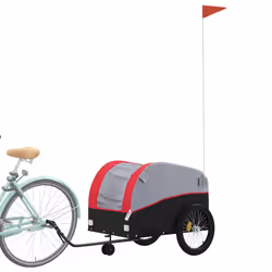 Rimorchio da Bici Nero e Rosso 45 kg in Ferrocod mxl 134717 - Vista aggiuntiva 3