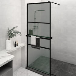 Vidaxl - Parete Doccia Walk in Mensola Nera 80x195cm Vetro esg Alluminio