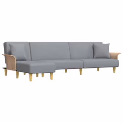 Divano Letto a L Grigio Chiaro 279x140x70 cm in Tessutocod mxl 117962 - Vista aggiuntiva 2