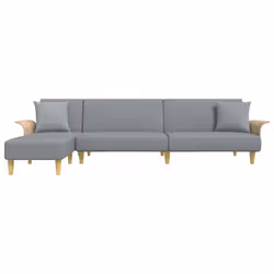 Divano Letto a L Grigio Chiaro 279x140x70 cm in Tessutocod mxl 117962 - Vista aggiuntiva 3