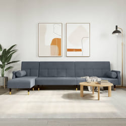 Vidaxl - Divano Letto a l Grigio Scuro 271x140x70 cm in Velluto