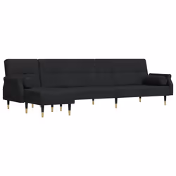 Divano Letto a L Nero 271x140x70 cm in Vellutocod mxl 117965 - Vista aggiuntiva 2
