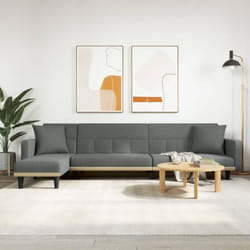Divano Letto a l Grigio Scuro 275x140x70 cm in Tessuto