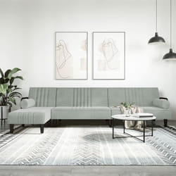 Vidaxl - Divano Letto a l Grigio Chiaro 260x140x70 cm in Velluto