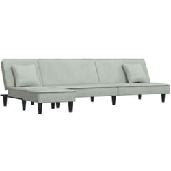 Vidaxl - Divano Letto a l Grigio Chiaro 255x140x70 cm in Velluto