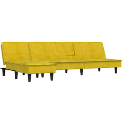 Divano Letto a l Giallo 255x140x70 cm in Velluto Vidaxl