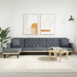 Vidaxl - Divano Letto a l Grigio Scuro 271x140x70 cm in Velluto