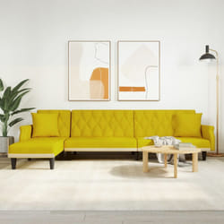 Vidaxl - Divano Letto a l Giallo 271x140x70 cm in Velluto