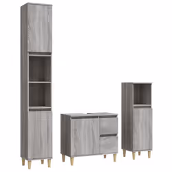 VidaXL 3185541, Grigio, Quercia, Legno, 650 mm, 330 mm, 600 mm, 3 pz