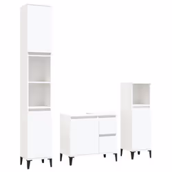 VidaXL 3185543, Bianco, Metallo, Legno, 650 mm, 330 mm, 600 mm, 3 pz