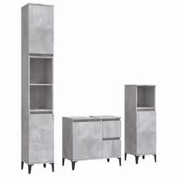 VidaXL 3185547, Grigio, Metallo, Legno, 650 mm, 330 mm, 600 mm, 3 pz