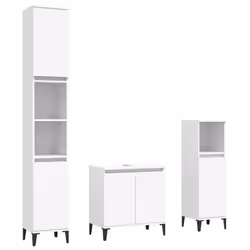 VidaXL 3185589, Bianco, Metallo, Legno, 580 mm, 330 mm, 600 mm, 3 pz
