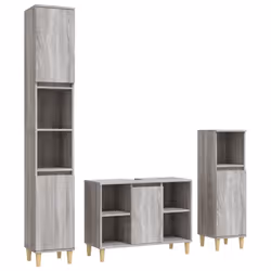 Set Mobili da Bagno 3 pz Grigio Sonoma in Legno Multistratocod mxl 125319 - Vista aggiuntiva 2