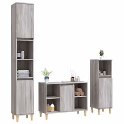 Set Mobili da Bagno 3 pz Grigio Sonoma in Legno Multistratocod mxl 125319 - Vista aggiuntiva 3