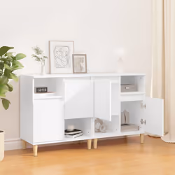 vidaXL Credenze 2pz Bianche 60x35x70 cm in Legno Multistrato - Vista aggiuntiva 3