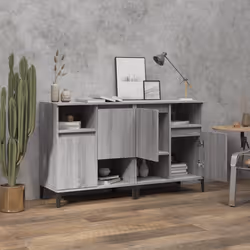 vidaXL Credenze 2pz Grigio Sonoma 60x35x70 cm in Legno Multistrato - Vista aggiuntiva 3