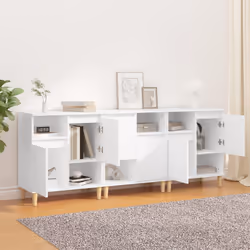 vidaXL Credenze 3pz Bianche 60x35x70 cm in Legno Multistrato - Vista aggiuntiva 3