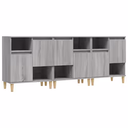 vidaXL Credenze 3pz Grigio Sonoma 60x35x70 cm in Legno Multistrato - Vista aggiuntiva 2