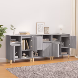 vidaXL Credenze 3pz Grigio Sonoma 60x35x70 cm in Legno Multistrato - Vista aggiuntiva 3