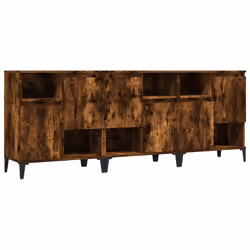 vidaXL Credenze 3pz Rovere Fumo 60x35x70 cm in Legno Multistrato - Vista aggiuntiva 2