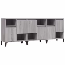 vidaXL Credenze 3pz Grigio Sonoma 60x35x70 cm in Legno Multistrato - Vista aggiuntiva 2