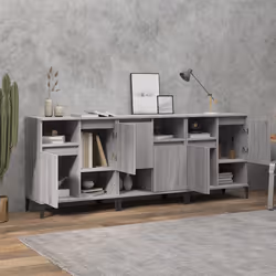 vidaXL Credenze 3pz Grigio Sonoma 60x35x70 cm in Legno Multistrato - Vista aggiuntiva 3