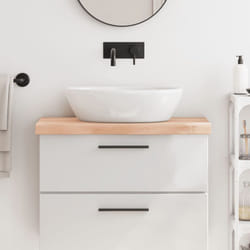 Vidaxl - Piano Bagno 80x30x6 cm in Legno Massello Non Trattato 99621