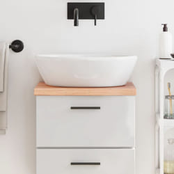 Vidaxl - Piano Bagno Marrone Chiaro 40x30x4 cm Legno Massello Trattato 51825