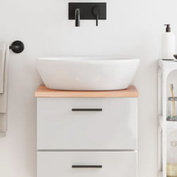 Vidaxl - Piano Bagno Marrone Chiaro 40x40x2 cm Legno Massello Trattato 28598
