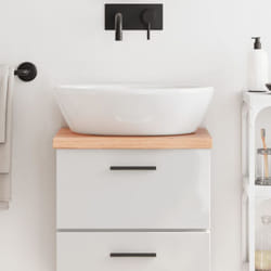 Vidaxl - Piano Bagno Marrone Chiaro 40x40x4 cm Legno Massello Trattato 42305