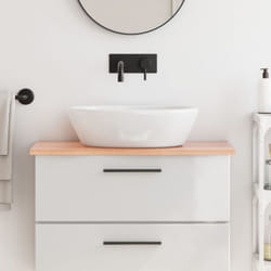 Vidaxl - Piano Bagno Marrone Chiaro 80x30x2 cm Legno Massello Trattato 60706