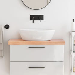 Vidaxl - Piano Bagno Marrone Chiaro 80x30x6 cm Legno Massello Trattato 99139