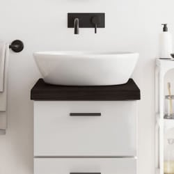 Vidaxl - Piano Bagno Grigio Scuro 40x60x6 cm Legno Massello Trattato 44390
